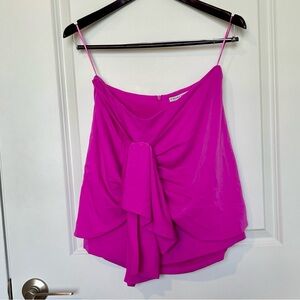 Finders Keepers Hot Pink Draped Mini Skirt
